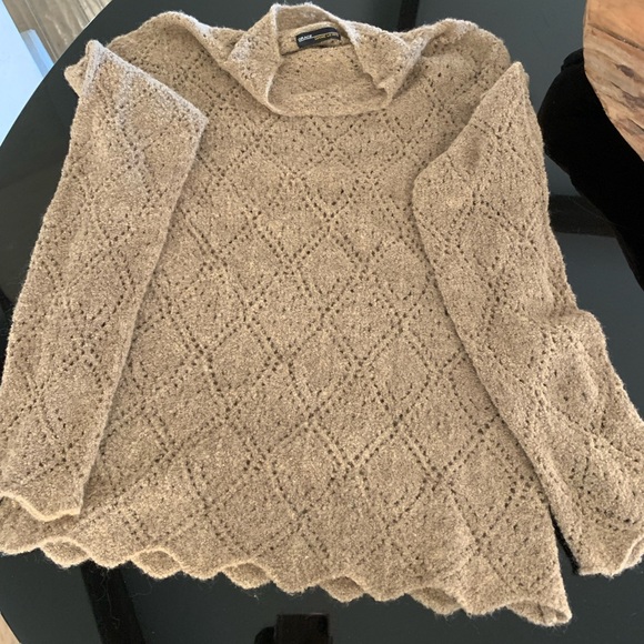 Boucle open-knit lightweight beige sweater - Picture 1 of 2